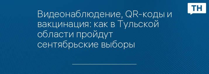 Видеонаблюдение, QR-коды и вакцинация: как в Тульской области пройдут сентябрьские выборы