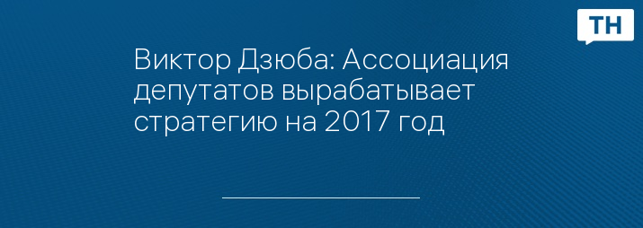 Виктор Дзюба: Ассоциация депутатов вырабатывает стратегию на 2017 год