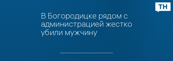 В Богородицке рядом с администрацией жестко убили мужчину