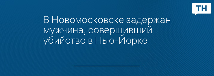 В Новомосковске задержан мужчина, совершивший убийство в Нью-Йорке