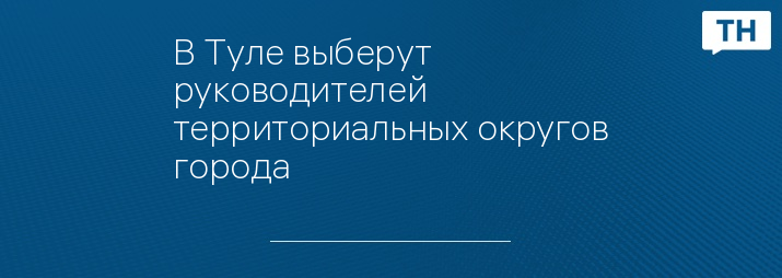 В Туле выберут руководителей территориальных округов города