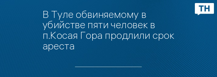 В Туле обвиняемому в убийстве пяти человек в п.Косая Гора продлили срок ареста 