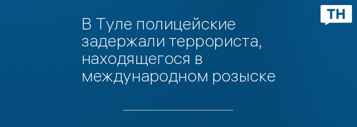 В Туле полицейские задержали террориста, находящегося в международном розыске