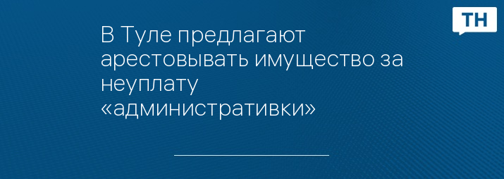 В Туле предлагают арестовывать имущество за неуплату «административки»