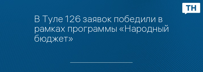 В Туле 126 заявок победили в рамках программы «Народный бюджет»