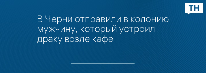 В Черни отправили в колонию мужчину, который устроил драку возле кафе 