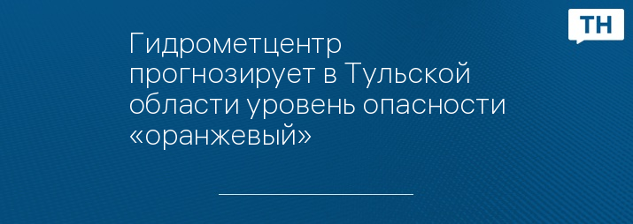 Гидрометцентр прогнозирует в Тульской области уровень опасности «оранжевый»