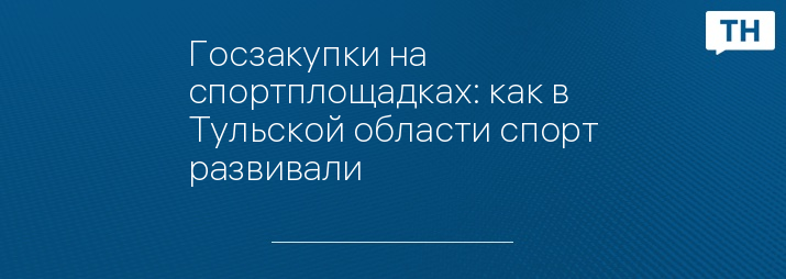 Госзакупки на спортплощадках: как в Тульской области спорт развивали 