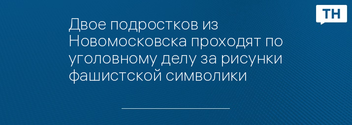 Двое подростков из Новомосковска проходят по уголовному делу за рисунки фашистской символики