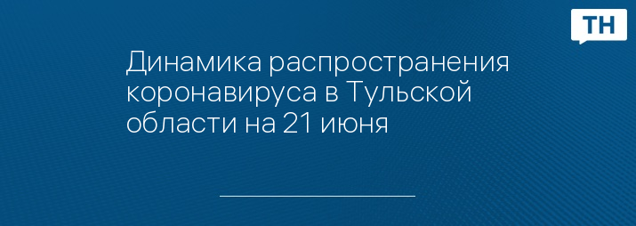 Динамика распространения коронавируса в Тульской области на 21 июня