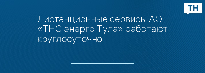 Дистанционные сервисы АО «ТНС энерго Тула» работают круглосуточно