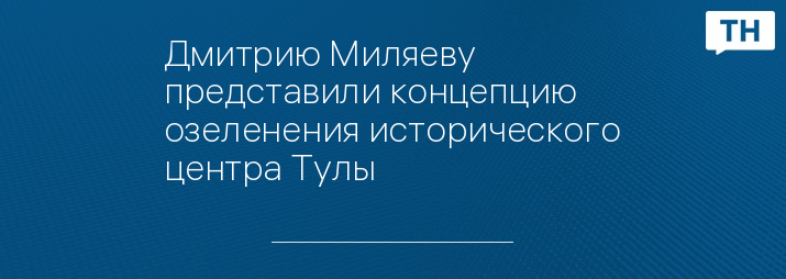 Дмитрию Миляеву представили концепцию озеленения исторического центра Тулы