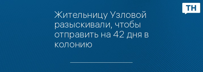 Жительницу Узловой разыскивали, чтобы отправить на 42 дня в колонию