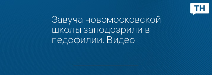 Завуча новомосковской школы заподозрили в педофилии. Видео