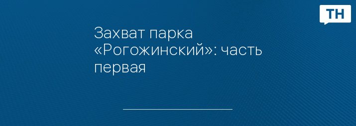 Захват парка «Рогожинский»: часть первая