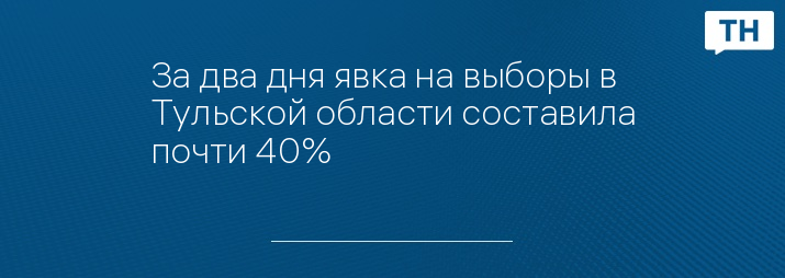 За два дня явка на выборы в Тульской области составила почти 40%