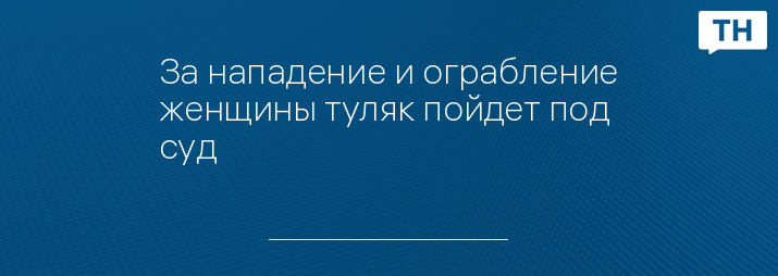 За нападение и ограбление женщины туляк пойдет под суд