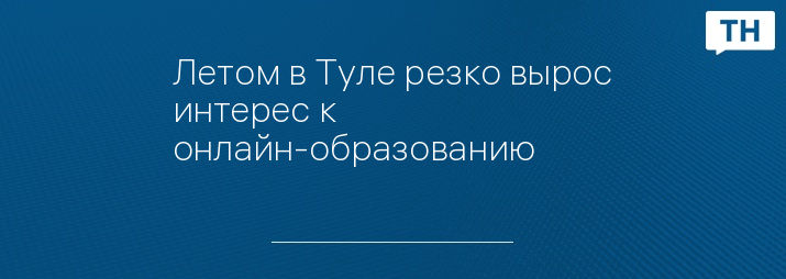 Летом в Туле резко вырос интерес к онлайн-образованию