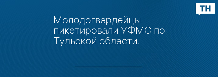 Молодогвардейцы пикетировали УФМС по Тульской области.