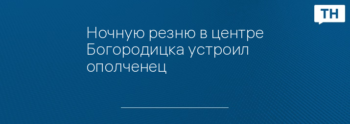 Ночную резню в центре Богородицка устроил ополченец