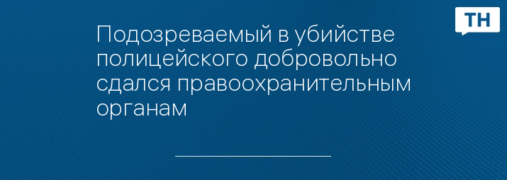 Подозреваемый в убийстве полицейского добровольно сдался правоохранительным органам