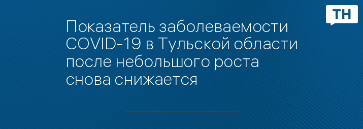 Показатель заболеваемости COVID-19 в Тульской области после небольшого роста снова снижается