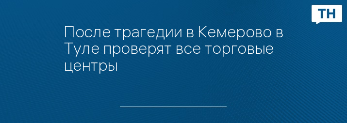 После трагедии в Кемерово в Туле проверят все торговые центры