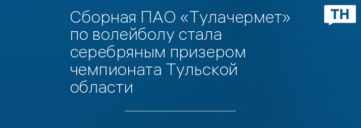 Сборная ПАО «Тулачермет» по волейболу стала серебряным призером чемпионата Тульской области