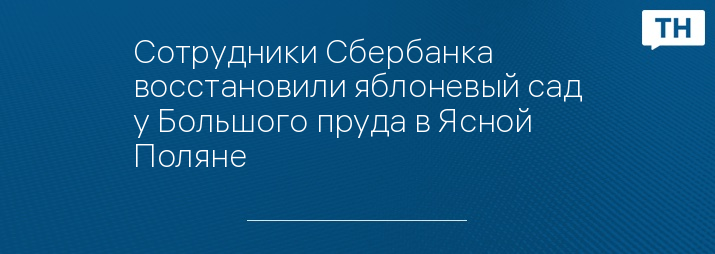 Сотрудники Сбербанка восстановили яблоневый сад у Большого пруда в Ясной Поляне
