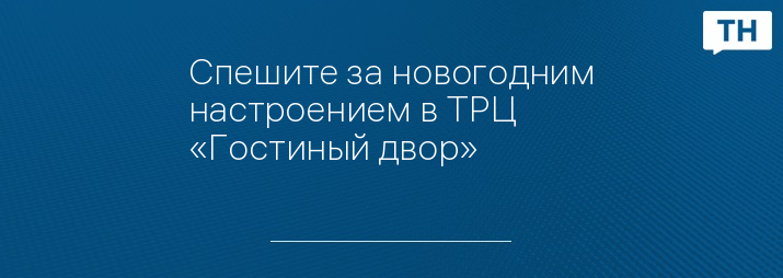 Спешите за новогодним настроением в ТРЦ «Гостиный двор»