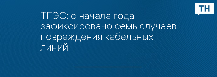 ТГЭС: с начала года зафиксировано семь случаев повреждения кабельных линий