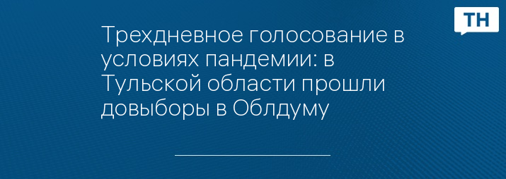 Трехдневное голосование в условиях пандемии: в Тульской области прошли довыборы в Облдуму