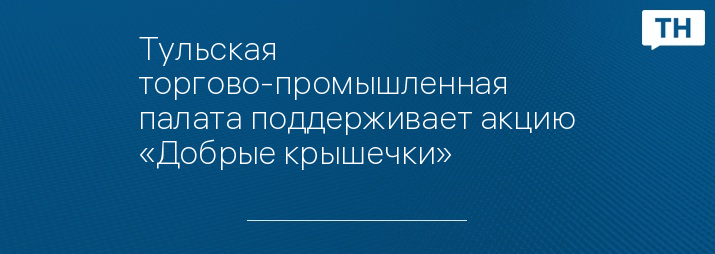 Тульская торгово-промышленная палата поддерживает акцию «Добрые крышечки»