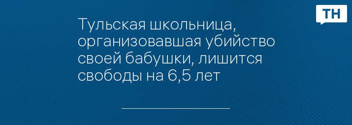 Тульская школьница, организовавшая убийство своей бабушки, лишится свободы на 6,5 лет