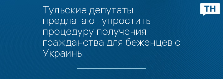 Тульские депутаты предлагают упростить процедуру получения гражданства для беженцев с Украины