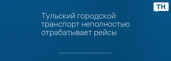 Тульский городской транспорт неполностью отрабатывает рейсы