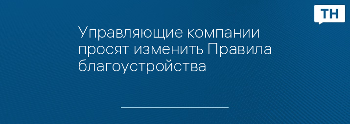 Управляющие компании просят изменить Правила благоустройства