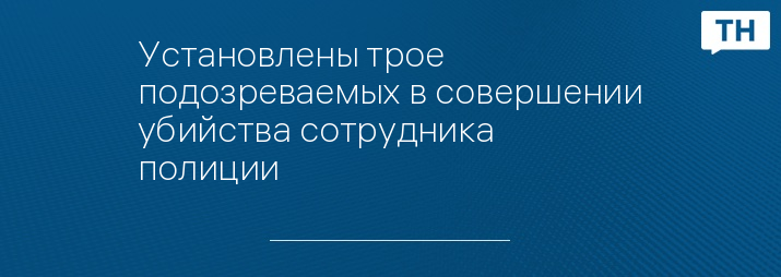 Установлены трое подозреваемых в совершении убийства сотрудника полиции