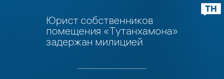 Юрист собственников помещения «Тутанхамона» задержан милицией