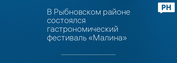 В Рыбновском районе состоялся гастрономический фестиваль «Малина»