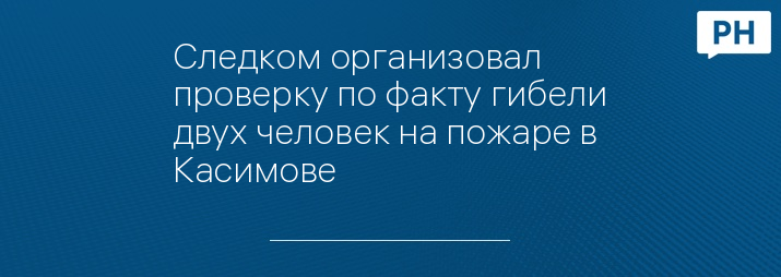 Следком организовал проверку по факту гибели двух человек на пожаре в Касимове