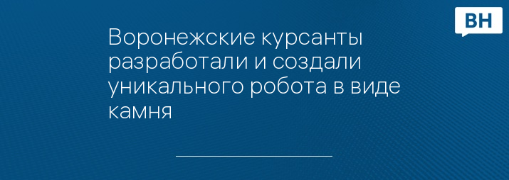 Воронежские курсанты разработали и создали уникального робота в виде камня