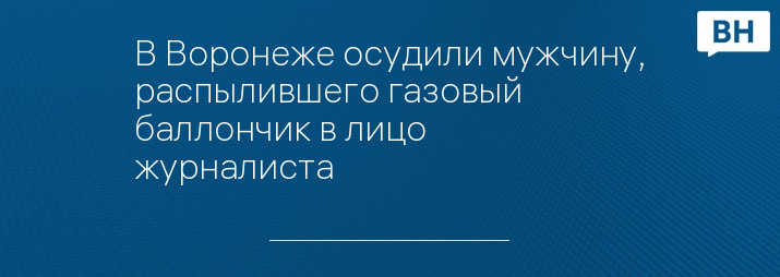 В Воронеже осудили мужчину, распылившего газовый баллончик в лицо журналиста