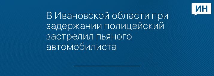 В Ивановской области при задержании полицейский застрелил пьяного автомобилиста 