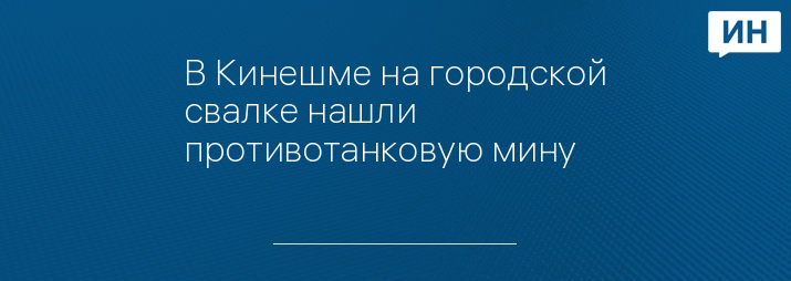 В Кинешме на городской свалке нашли противотанковую мину