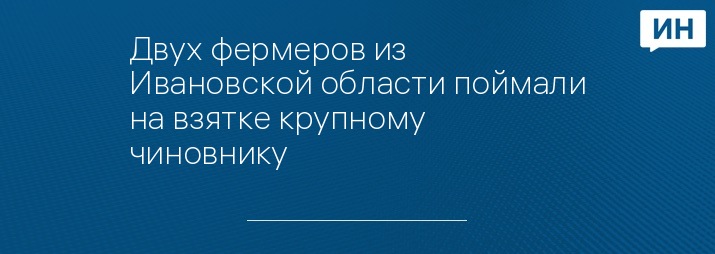 Двух фермеров из Ивановской области поймали на взятке крупному чиновнику 