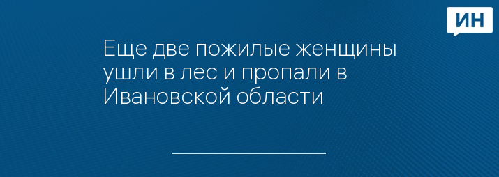 Еще две пожилые женщины ушли в лес и пропали в Ивановской области 