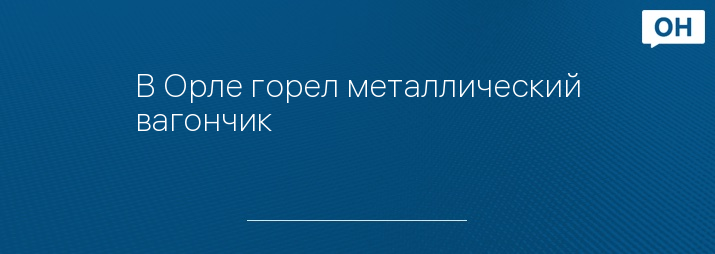 В Орле горел металлический вагончик