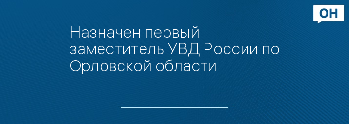 Назначен первый заместитель УВД России по Орловской области