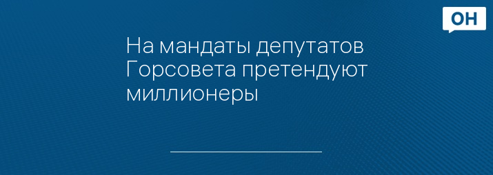 На мандаты депутатов Горсовета претендуют миллионеры